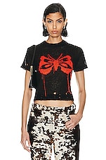 Acne Studios Butterfly Tee in Black & Red, view 1, click to view large image.