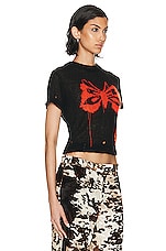 Acne Studios Butterfly Tee in Black & Red, view 2, click to view large image.