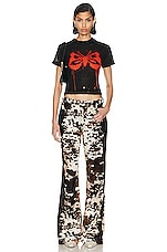 Acne Studios Butterfly Tee in Black & Red, view 4, click to view large image.