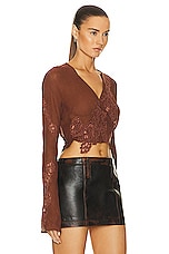 Acne Studios Cropped Blouse in Rust Brown, view 2, click to view large image.