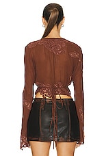 Acne Studios Cropped Blouse in Rust Brown, view 4, click to view large image.