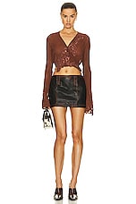 Acne Studios Cropped Blouse in Rust Brown, view 5, click to view large image.