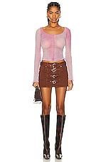 Acne Studios See Through Top in Orchid Purple, view 4, click to view large image.