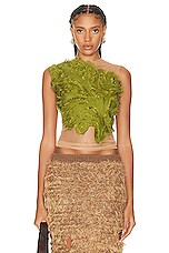 Acne Studios Mesh Sleeve Top in Green | FWRD