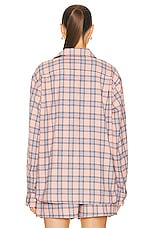 Acne Studios Face Flannel Shirt in Pink & Blue, view 3, click to view large image.