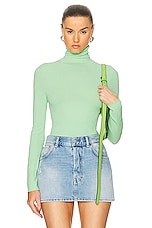 Acne Studios Turtleneck Knit Top in Light Green, view 1, click to view large image.