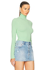 Acne Studios Turtleneck Knit Top in Light Green, view 2, click to view large image.