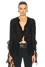 Acne Studios Mesh Blouse in Black, view 1, click to view large image.