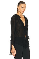 Acne Studios Mesh Blouse in Black, view 2, click to view large image.