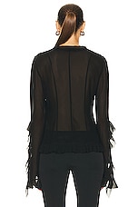 Acne Studios Mesh Blouse in Black, view 3, click to view large image.