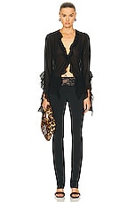 Acne Studios Mesh Blouse in Black, view 4, click to view large image.