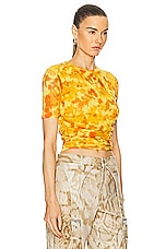 Acne Studios Blurry Daisy Tee in Yellow Multi, view 2, click to view large image.