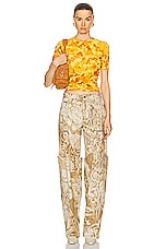 Acne Studios Blurry Daisy Tee in Yellow Multi, view 4, click to view large image.