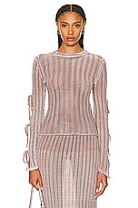Acne Studios Long Sleeve Knit Top in Dusty Pink, view 1, click to view large image.