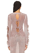 Acne Studios Long Sleeve Knit Top in Dusty Pink, view 3, click to view large image.