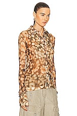 Acne Studios Collard Blouse in Dark Brown, view 2, click to view large image.