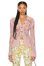 Acne Studios Button Up Long Sleeve Top in Pastel Pink, view 1, click to view large image.