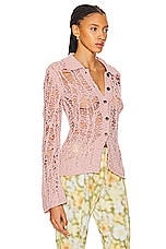 Acne Studios Button Up Long Sleeve Top in Pastel Pink, view 2, click to view large image.