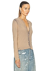 Acne Studios Keyhole Long Sleeve Top in Desert Beige, view 2, click to view large image.