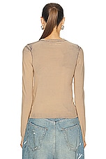 Acne Studios Keyhole Long Sleeve Top in Desert Beige, view 3, click to view large image.