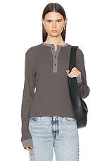 Acne Studios Vintage Henley in Faded Black, view 1, click to view large image.