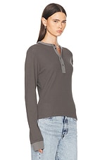 Acne Studios Vintage Henley in Faded Black, view 2, click to view large image.