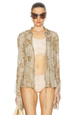 Acne Studios Satty Long Sleeve Blouse in Light Beige, view 1, click to view large image.
