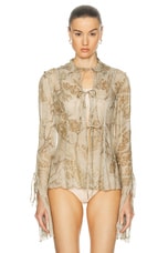 Acne Studios Satty Long Sleeve Blouse in Light Beige, view 2, click to view large image.