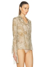 Acne Studios Satty Long Sleeve Blouse in Light Beige, view 3, click to view large image.