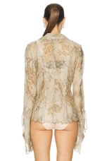 Acne Studios Satty Long Sleeve Blouse in Light Beige, view 4, click to view large image.