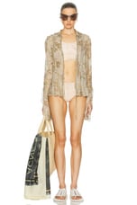 Acne Studios Satty Long Sleeve Blouse in Light Beige, view 5, click to view large image.