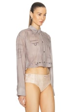 Acne Studios Sherika Long Sleeve Cargo Top in Light Brown, view 2, click to view large image.