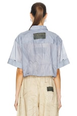 Acne Studios Shona Short Sleeve Cargo Top in Light Blue, view 5, click to view large image.