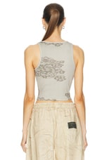 Acne Studios Elaia Sleeveless Tank Top in Sage Green, view 4, click to view large image.