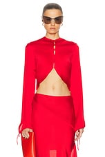 Acne Studios Long Sleeve Blouse in Bright Red, view 1, click to view large image.