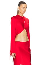 Acne Studios Long Sleeve Blouse in Bright Red, view 2, click to view large image.