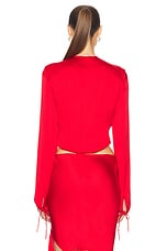 Acne Studios Long Sleeve Blouse in Bright Red, view 3, click to view large image.