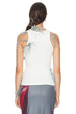 Acne Studios Feathers Tank in White & Navy, view 4, click to view large image.