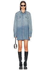 Acne Studios Button Down Top in Light Blue, view 1, click to view large image.