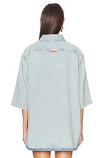 Acne Studios Short Sleeve Top in Indigo Blue, view 3, click to view large image.