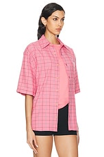 Acne Studios Face Dry Flannel Top in Tango Pink, view 2, click to view large image.