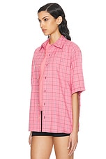 Acne Studios Face Dry Flannel Top in Tango Pink, view 3, click to view large image.