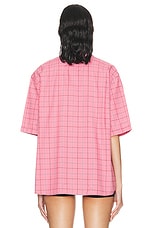 Acne Studios Face Dry Flannel Top in Tango Pink, view 4, click to view large image.