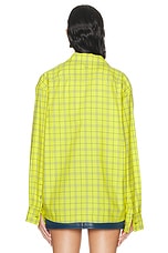 Acne Studios Face Button Up Shirt in Yellow & Green, view 3, click to view large image.