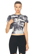 Acne Studios All Over Paint Face Shirt in Black & White, view 1, click to view large image.