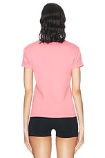 Acne Studios Face Crystal Baby Tee in Tango Pink, view 4, click to view large image.
