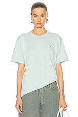Acne Studios Face Patch Crew Neck Shirt in Dusty Blue, view 1, click to view large image.