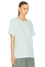 Acne Studios Face Patch Crew Neck Shirt in Dusty Blue, view 2, click to view large image.