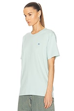 Acne Studios Face Patch Crew Neck Shirt in Dusty Blue, view 3, click to view large image.
