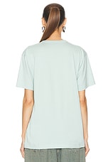Acne Studios Face Patch Crew Neck Shirt in Dusty Blue, view 4, click to view large image.